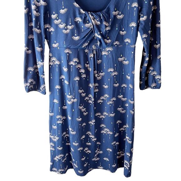 Boden Navy Floral Print scoop neck jersey dress 8 - Picture 3 of 6